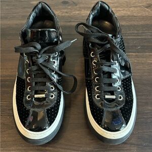 Size 9.5 - Jimmy Choo Low Top Belgravia Black Embellished